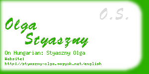 olga styaszny business card